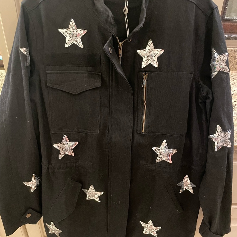 Buddy love Black Jacket with Silver Star Accents medium